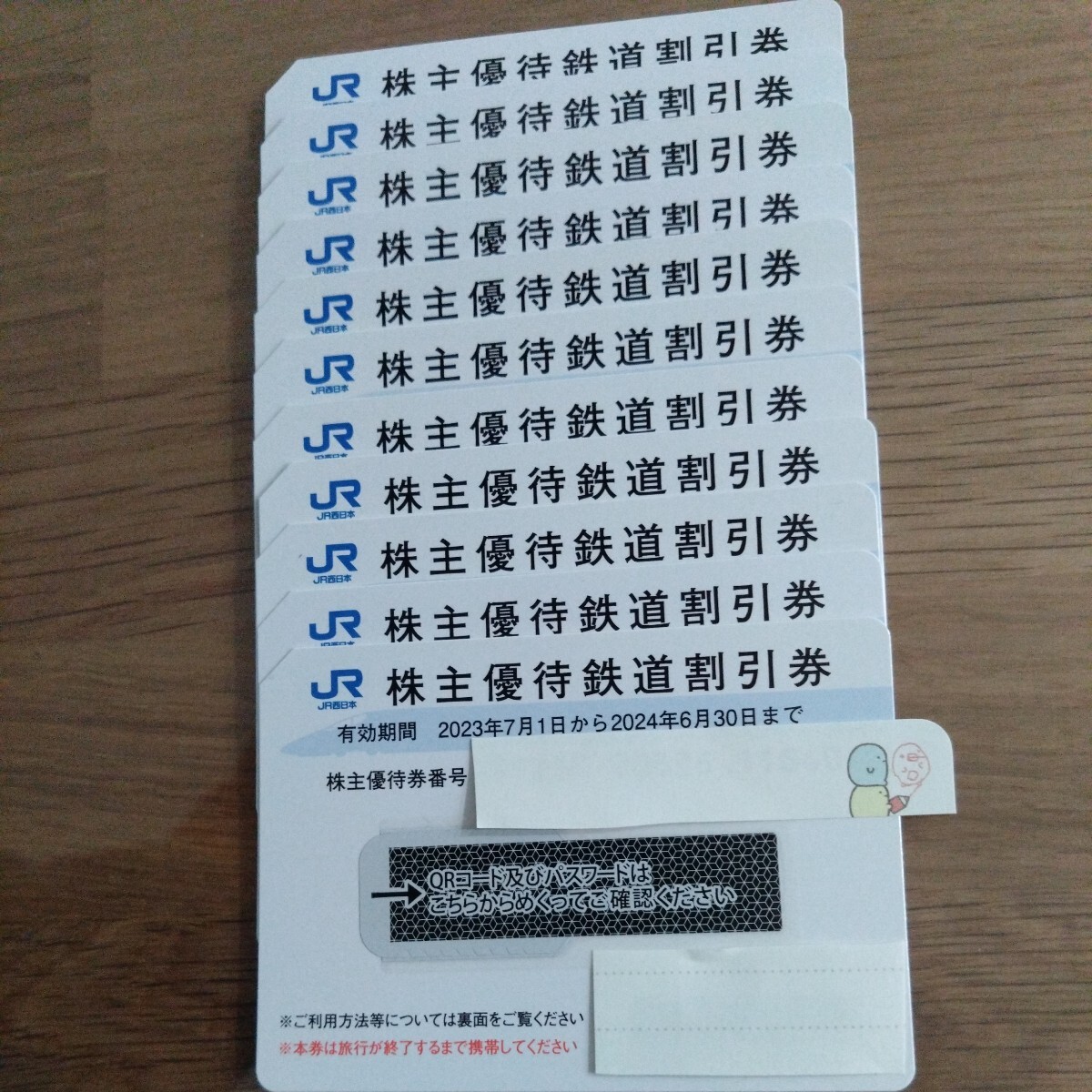 JR西日本 有効期間 2024年6月末 株主優待鉄道割引券の画像3