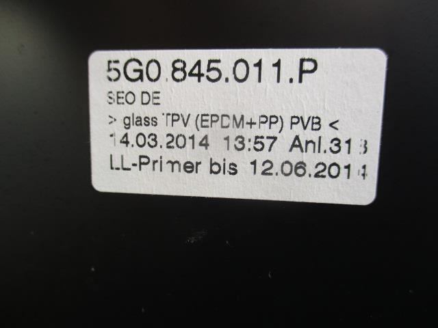 2014年 VW ゴルフ7 AUCPT Fウインドガラス 5G0845011P 187080 4537_画像6