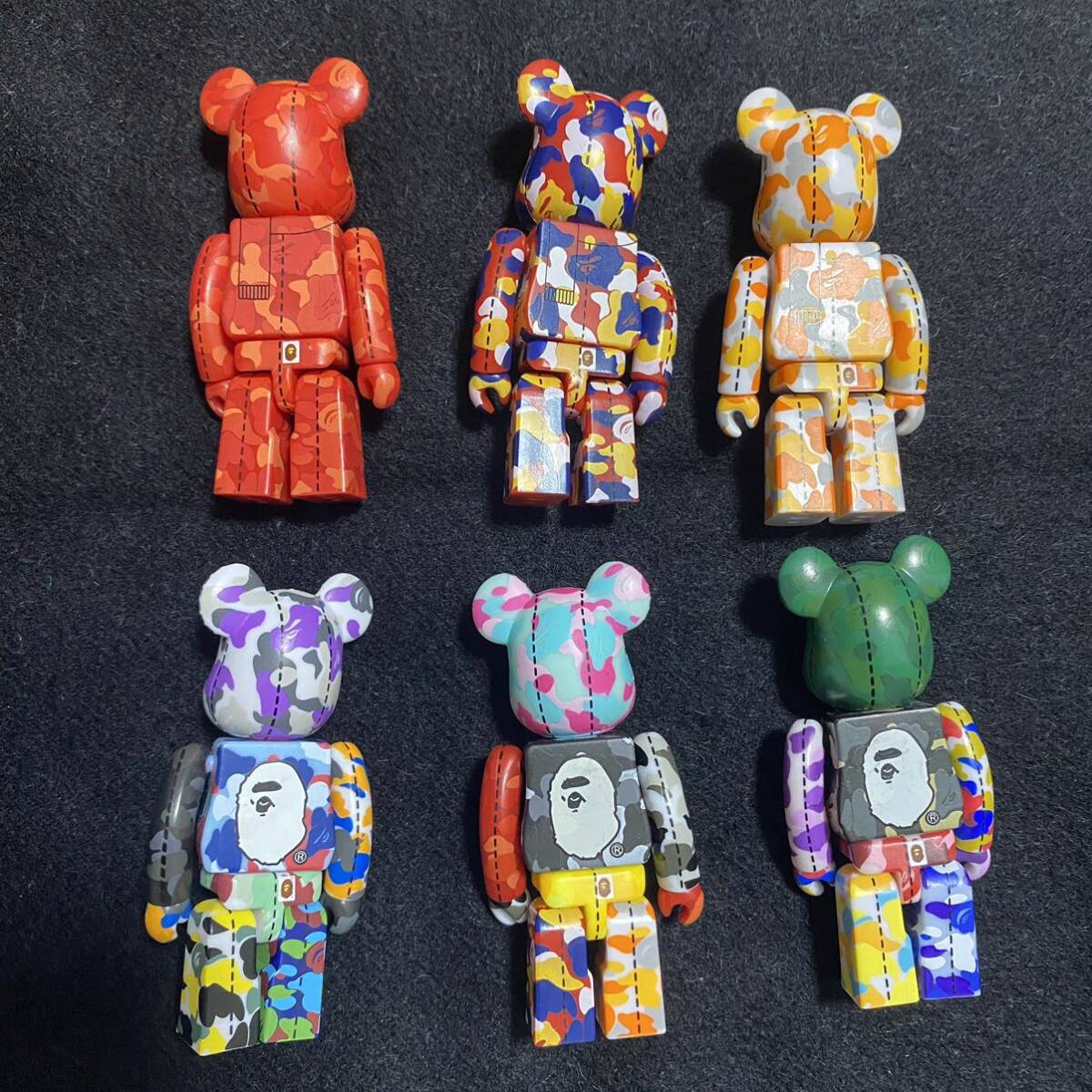 [6 body summarize ]BE@RBRICK 100%meti com toy 6 body set camouflage camouflage Bearbrick figure MEDICOM TOY