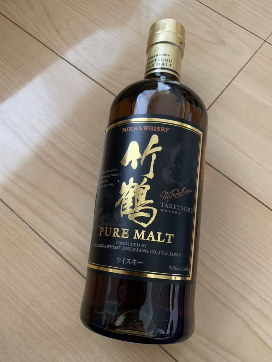 旧ラベル 未開栓 ニッカウイスキー NIKKA WHISKY 竹鶴 PURE MALT ピュアモルト 700ml TAKETSURU 黒ラベル ジャパン 日本の画像1