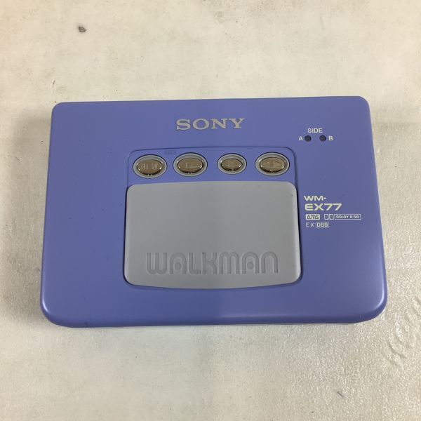 D2018【通電のみ確認】 SONY／ソニー. WALKMAN／ウォークマン. WM-EX77. ポータブル カセットプレイヤー. 元箱／取説付きの画像2