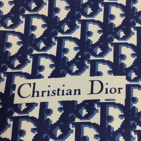 D4071【コンパクト】 スカーフ Christian Dior／クリスチャン ディオール CD トロッター柄_画像4