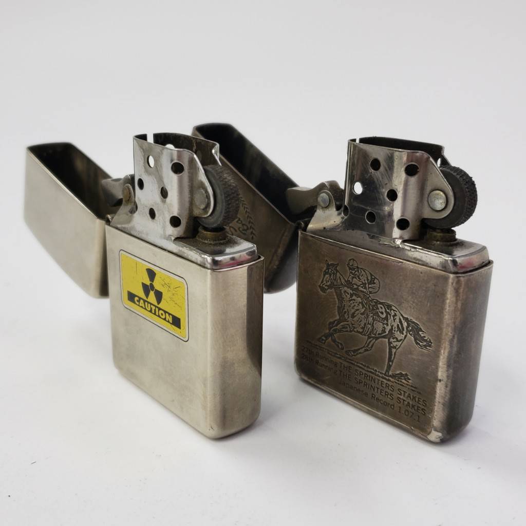 M5755(044)-517/TY6000 Zippo ２点まとめ ジッポライター CAUTION/Sakura Bakushin O サクラバクシンオー 喫煙グッズの画像7