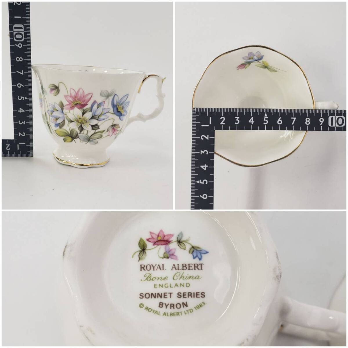 M5862(051)-577/MS3000 カップ＆ソーサー２客 ROYAL ALBERT ロイヤルアルバート ソネットシリーズ 食器 花柄の画像9