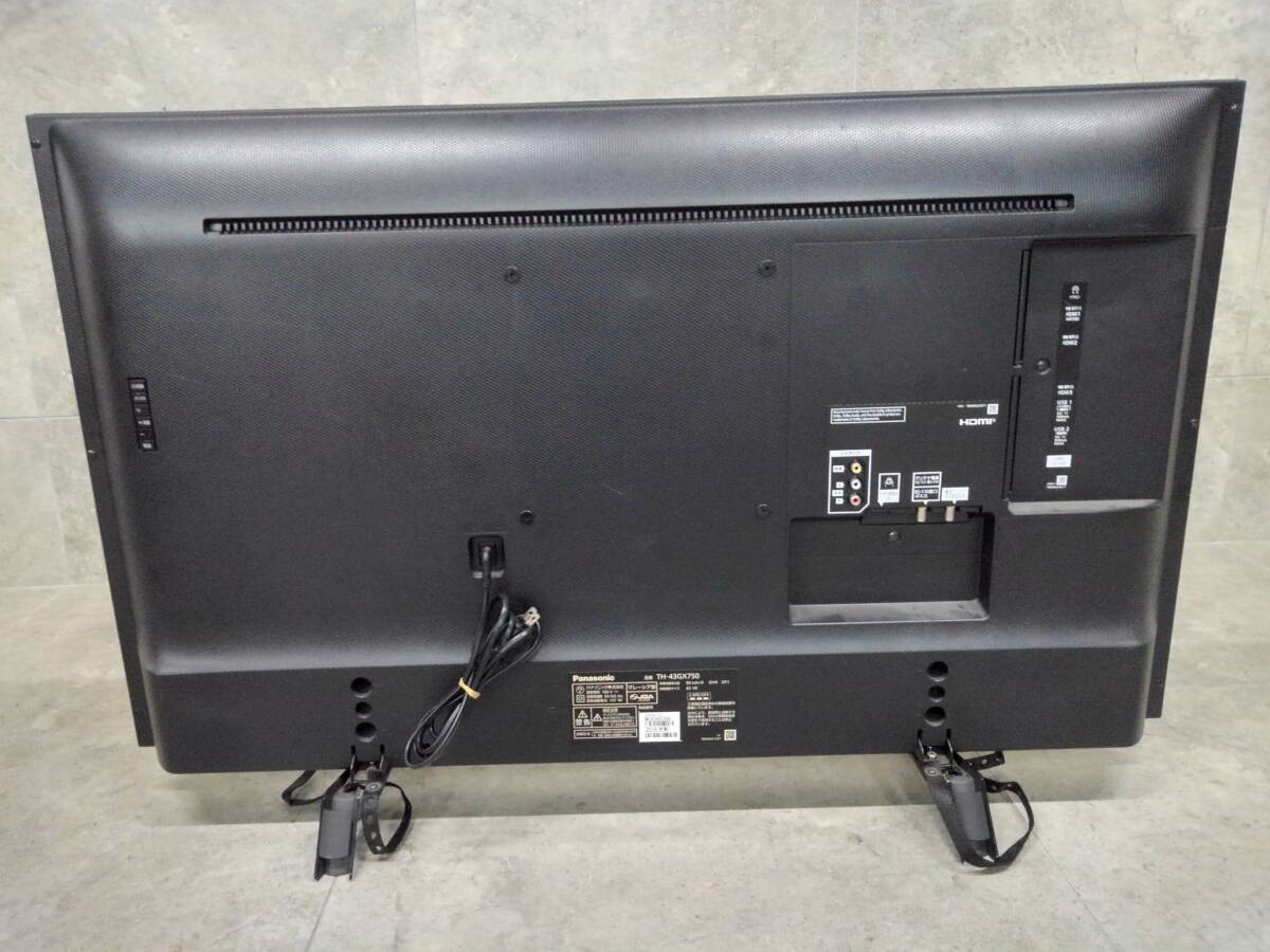 H21691(051)-848/SY3000【千葉から家財便発送または引取り】Panasonic パナソニック TH-43GX750 液晶テレビ 2019年製の画像4