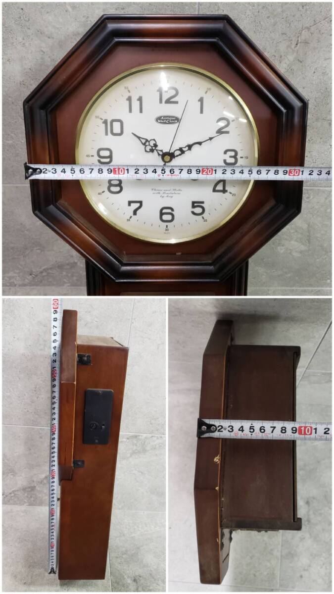 M1206(044)-532/SK0 壁掛け時計 Antique Wall Clock アンティーク ウォール クロック 振り子 八角 レトロの画像9