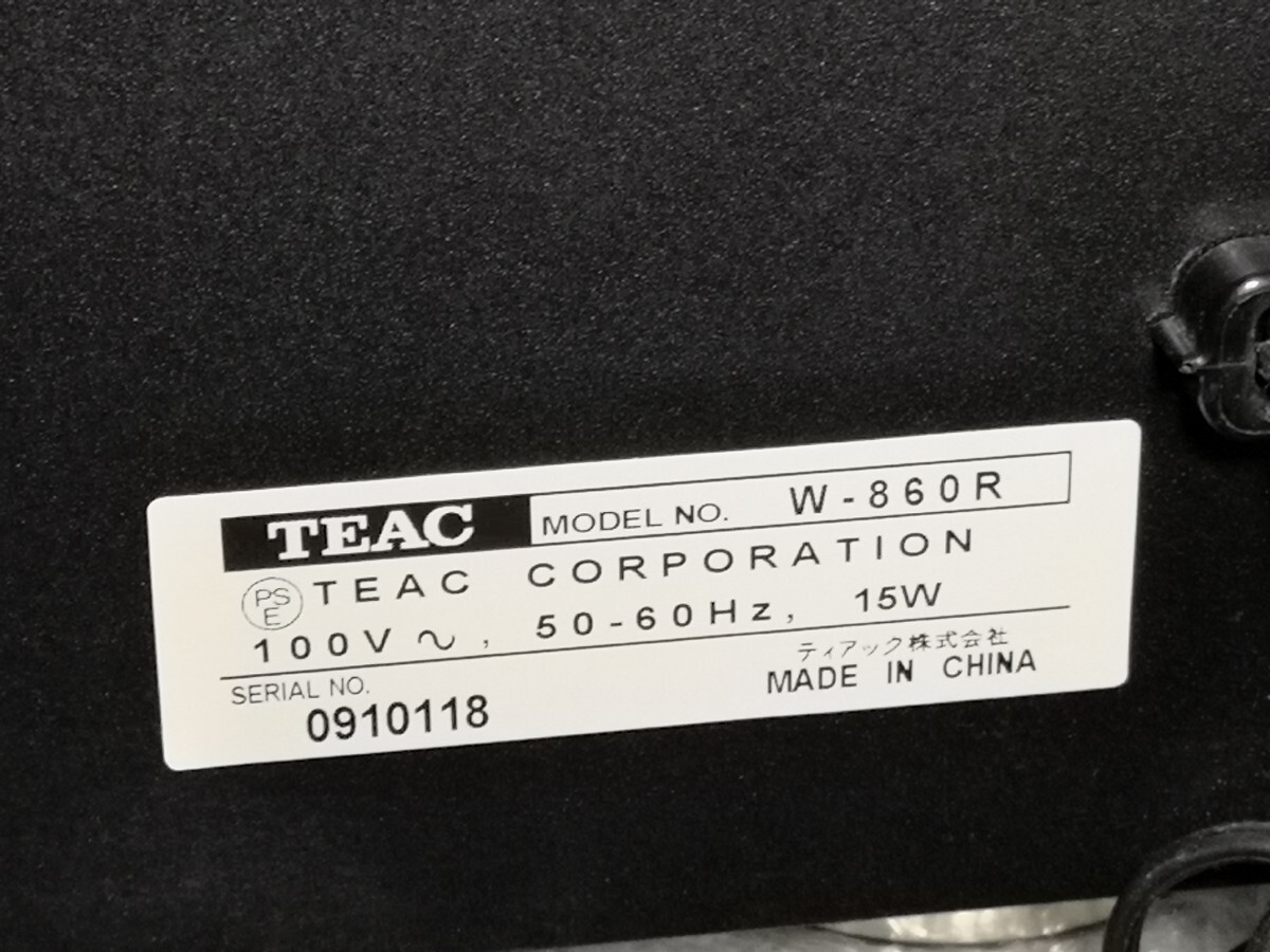 最終出品 TEAC W-860R カセットデッキ ジャンクの画像7