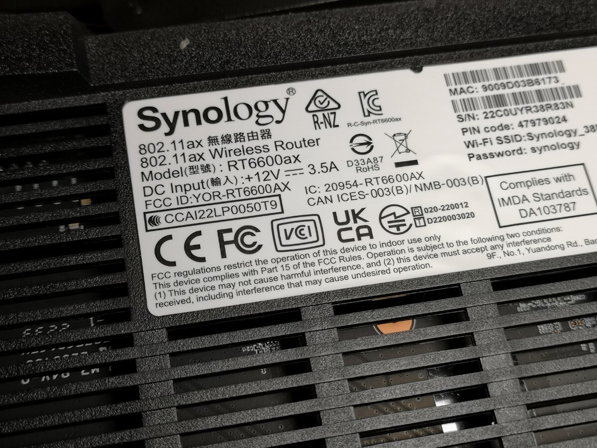 SYNOLOGY RT6600ax беспроводной LAN б/у красивый оригинальная коробка есть 092