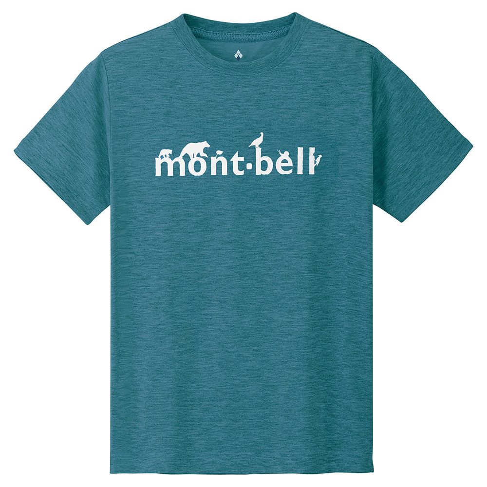 mont-bell モンベル 1114314 WIC.T Kid's mont-bell 半そでＴシャツ ブルーグリーン 150サイズ 新品_画像1