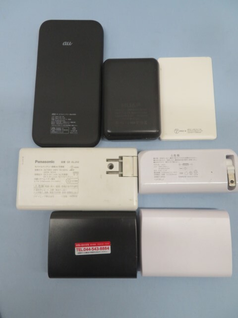 7個セット☆au/HUAF/Panasonicなど slim1000/T8/QE-AL202/LA23など モバイルバッテリー 動作品 92973☆！！_画像2