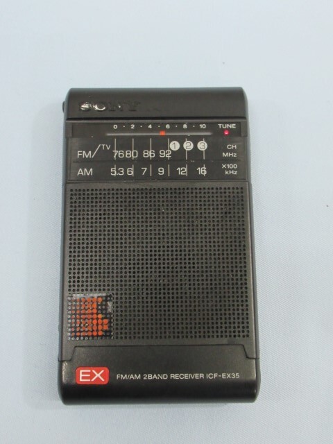 ★SONY ICF-EX35 ポケットラジオ FM/AM ソニー片耳イヤホン/電池付き 動作品 93577★！！の画像1