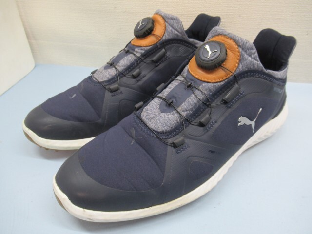 28.0㎝★PUMA 190582 05 IGNITE ゴルフシューズ ネイビー ダイヤル式 プーマ 靴 USED 93110★！！_画像1