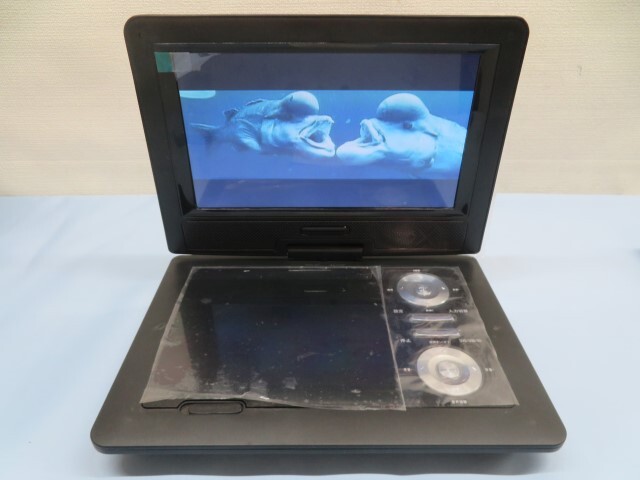 9インチ★IT-PDV921 ポータブルDVDプレーヤー ブラック アダプター/AVケーブル付き 動作品 93457★！！_画像2