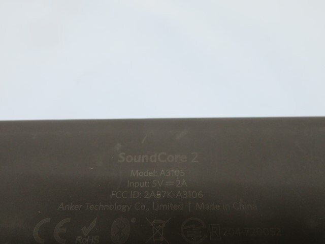 ●●ANKER A3105 ワイヤレススピーカー ブラック アンカー Sound Core2 IPX7防水規格 USBケーブル付き 動作品 93548●●！！_画像9