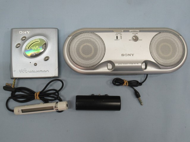 MDLP対応★SONY MZ-E505 ポータブルMDプレーヤー WALKMAN ソニー ウォークマン SRS-T88 スピーカー付き ジャンク USED 93655 SA★！！の画像1