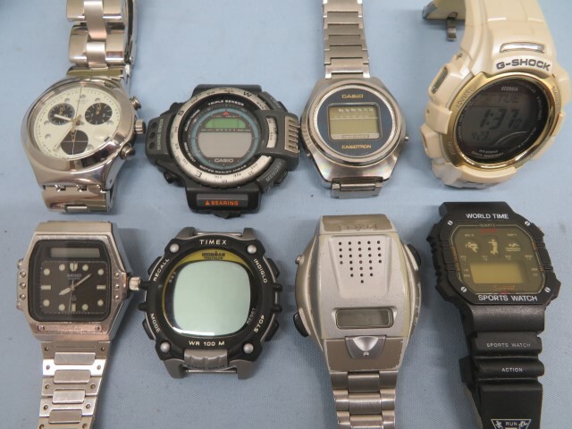 8 pcs set *Swatch/CASIO/SEIKO H357-5140/GW-300LVJ wristwatch IRONY/G-SHOCK quartz Swatch Casio Seiko Junk USED 93886*!