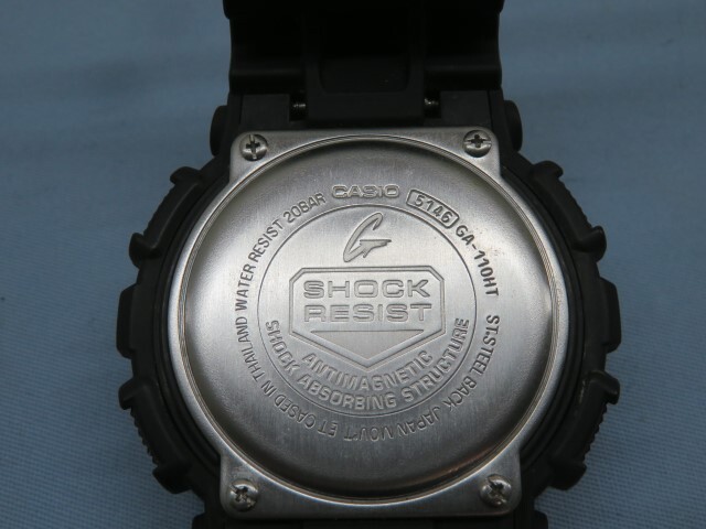 ★CASIO GA-110HT 腕時計 ブラック G-SHOCK クォーツ アナデジ カシオ Gショック ライトOK 電池交換済み 93943★！！の画像5