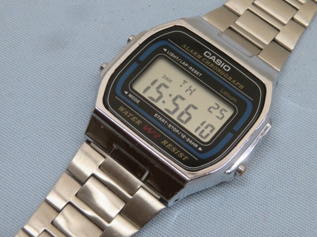 ★CASIO A164W 腕時計 WATER WR RESIST クォーツ デジタル カシオ ベルト調整可能 電池交換済み 93991★！！の画像1