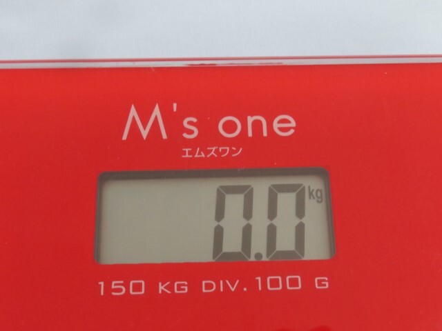 150㎏まで★M's One 体重計 レッド Health Meter エムズワン 電池付き 動作品 94090★！！の画像2
