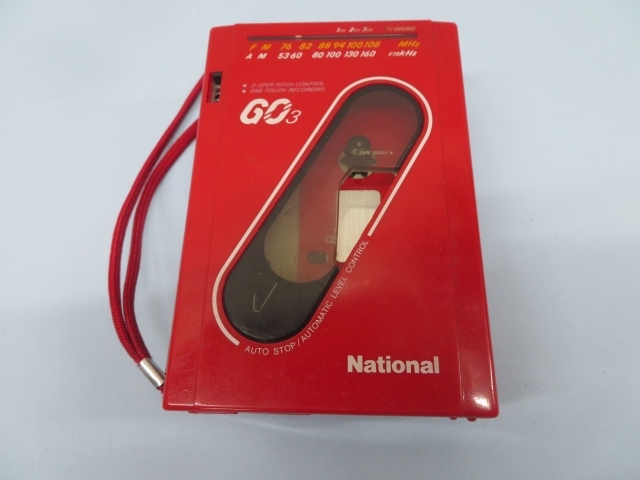 ●●National RX-1920 カセットレコーダー レッド ナショナル ポータブルラジカセ USED 94107●●！！_画像1