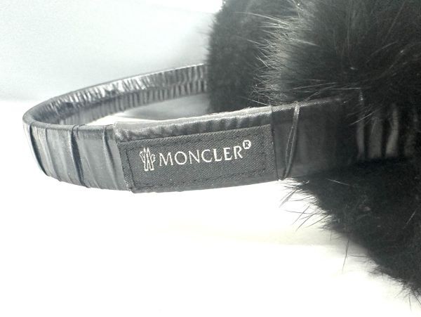 D022-K57-65 MONCLER モンクレール イヤーマフ ファー 耳あて レディース ブラックの画像3