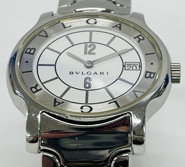 C238-O15-3069 BVLGARI ブルガリ Solotempo ソロテンポ ST 35 S D84289 メンズ デイト クォーツ 腕時計 箱付きの画像7