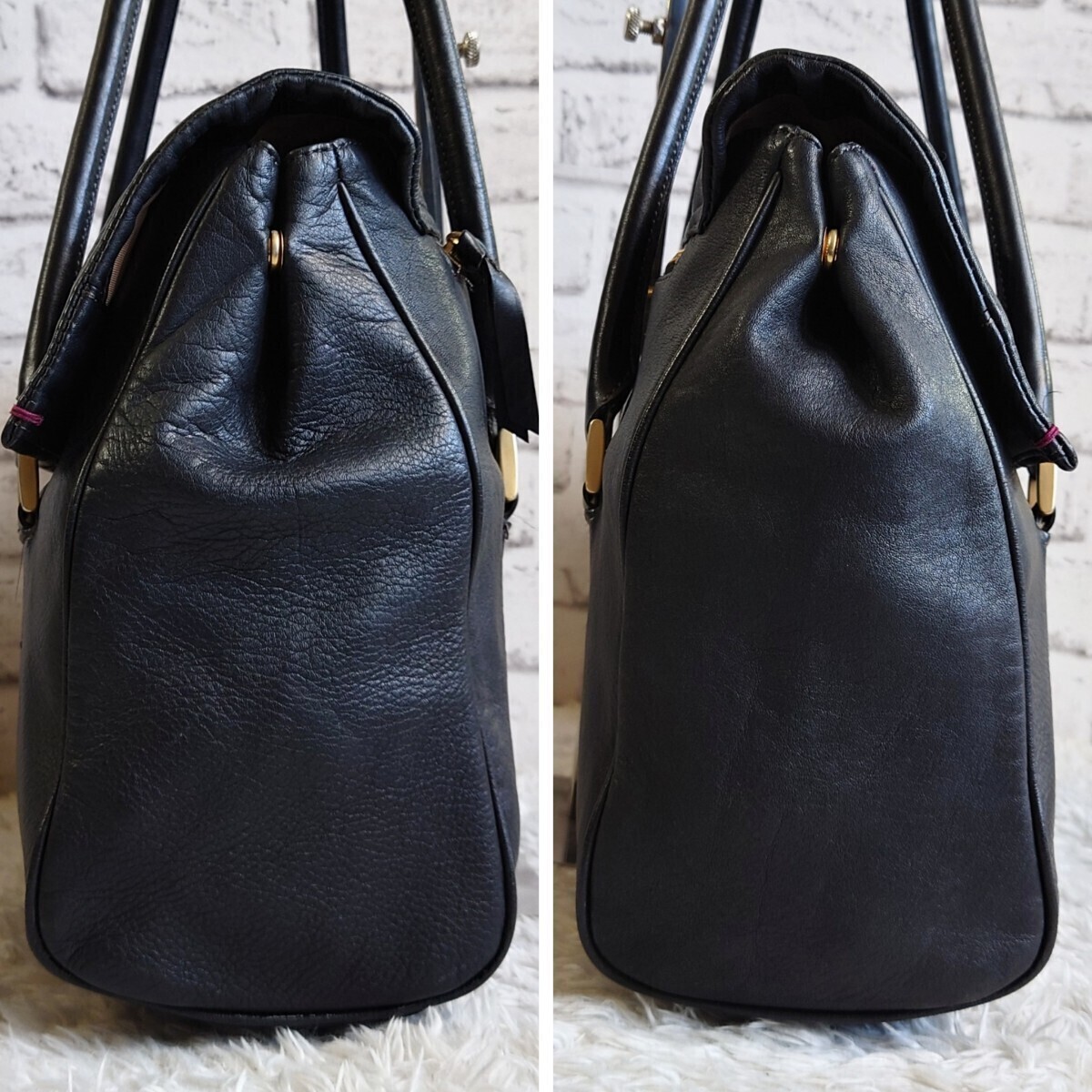  close year of model Paul Smith Paul Smith tote bag shoulder ..A4 storage possibility commuting business leather leather black black Logo metal fittings Gold men's 