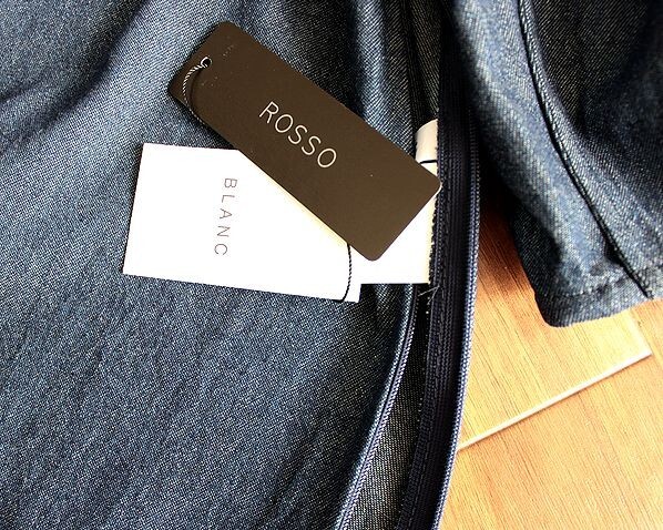  tag attaching!ROSSO×BLANC collaboration * Urban Research rosso * solid puff sleeve Denim pull over 