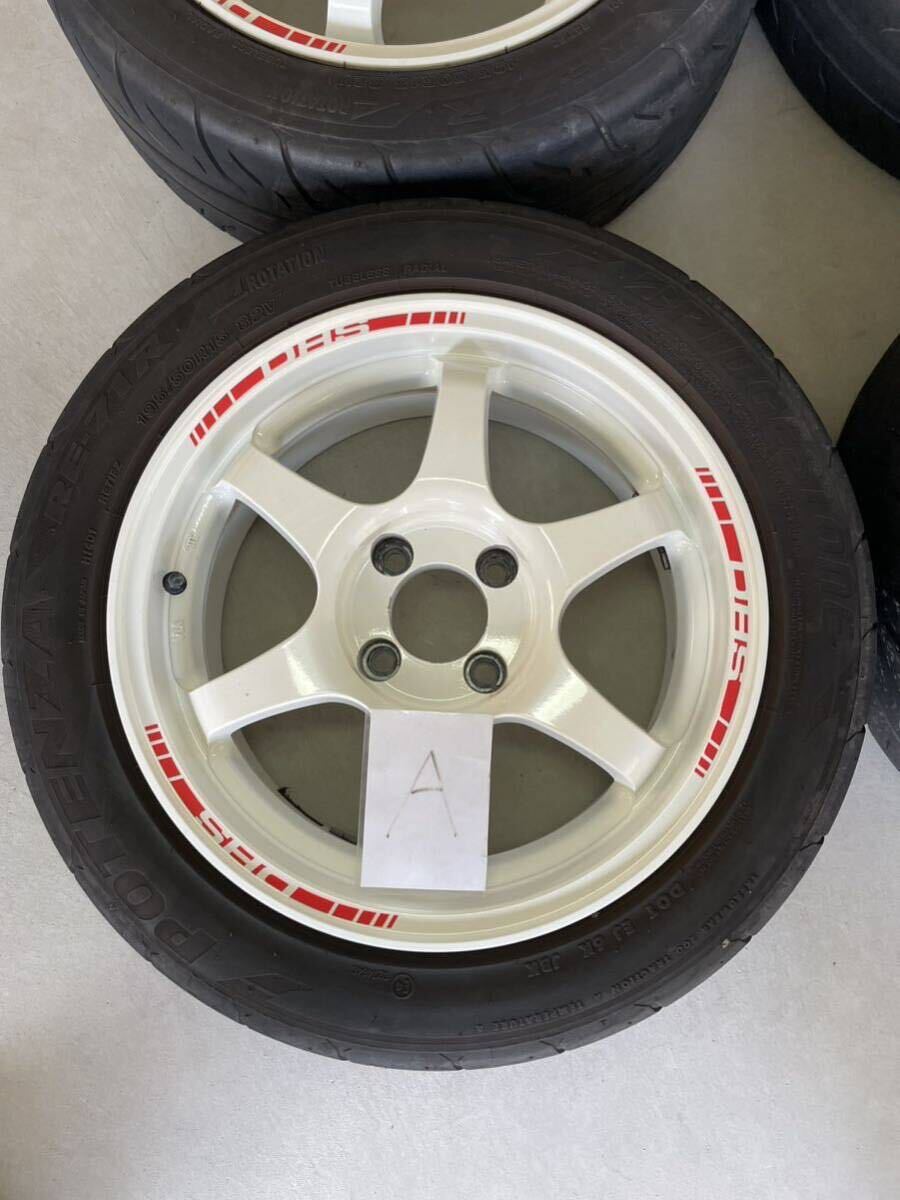 1円スタート★送料無料★DHS ダウンヒルスペシャル 15インチ 6.5J +30 PCD100 4H 夏タイヤ 195/50R15 19年製 4本SET★ロードスターの画像2