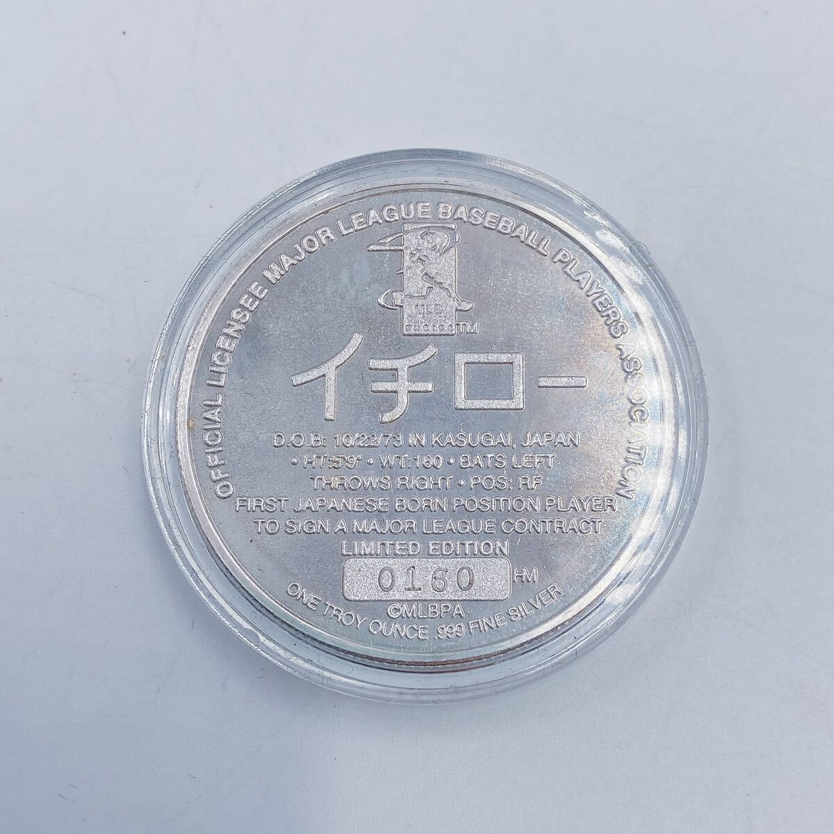 3C082 記念メダル イチロー ICHIRO silver series medallion 0160/1000 ケース付の画像4
