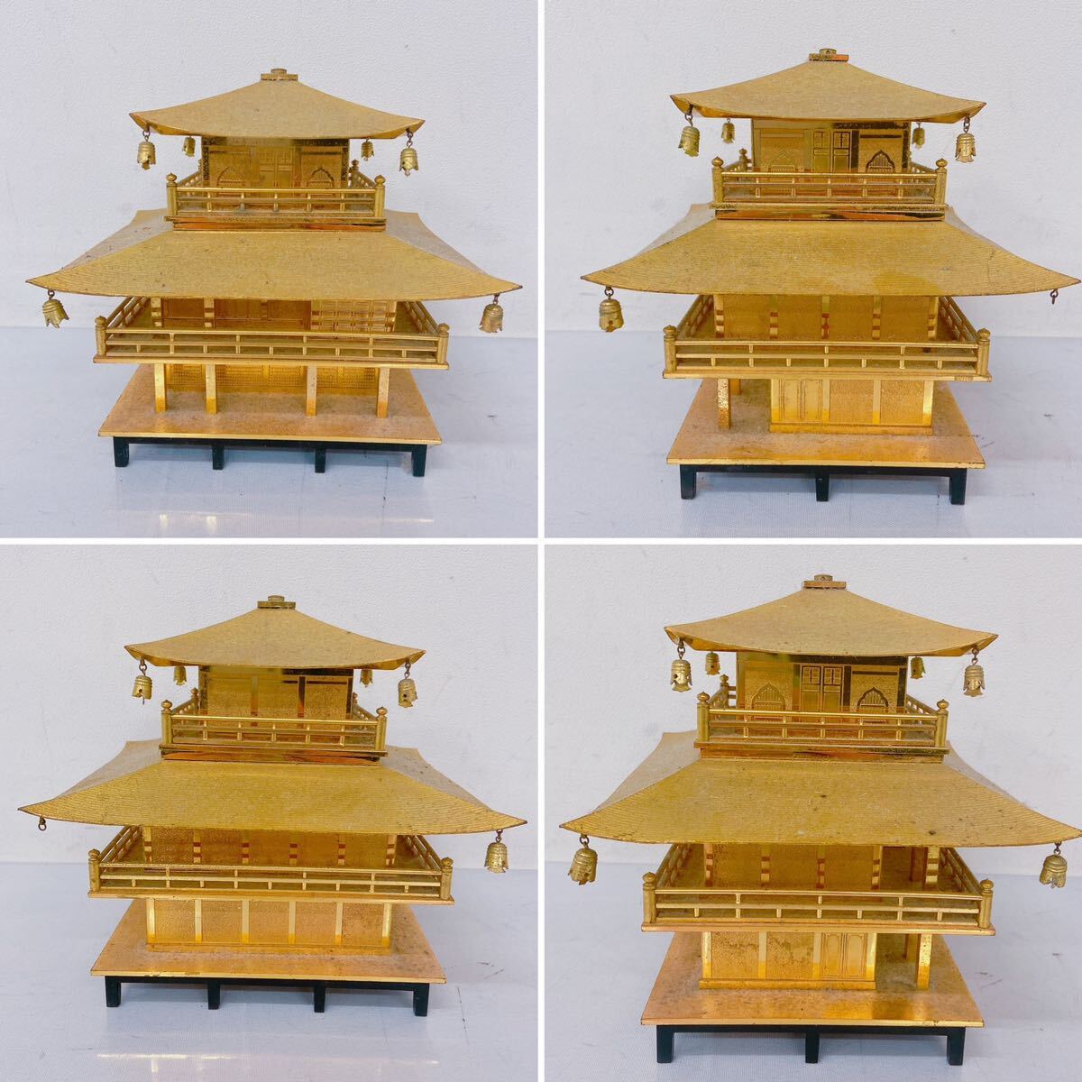 4A068 金閣寺 置物 2点セット インテリア ゴールド系 Kinkakuji temple アンティーク コレクション 雑貨の画像5