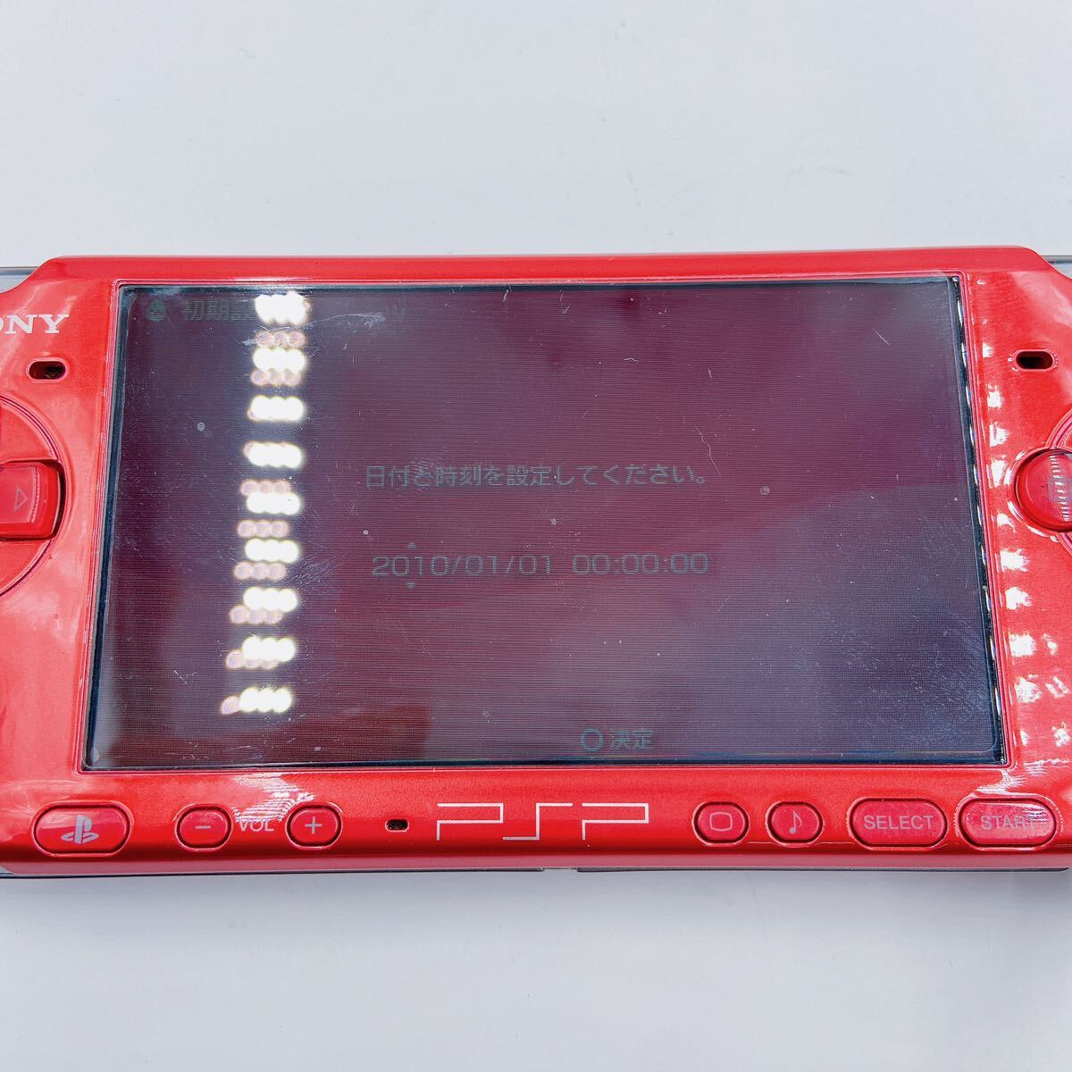 4A052 SONY ソニー PSP レッド PSP-3000 ゲーム機 充電器付 通電のみ確認済の画像9