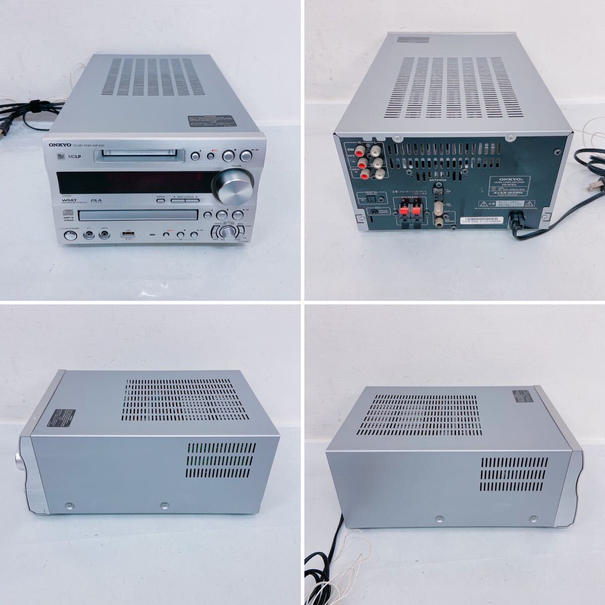 4C007 ONKYO オンキョー CD/MDチューナーアンプ スピーカーペア FR-N7EX D-N7EX オーディオ機器 通電確認済_画像4