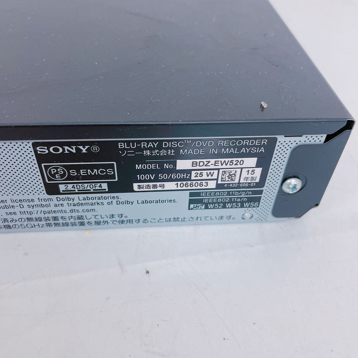 4C020 SONY ソニー ブルーレイ ディスク レコーダー BDZ-EW520 ブラック 家電の画像4