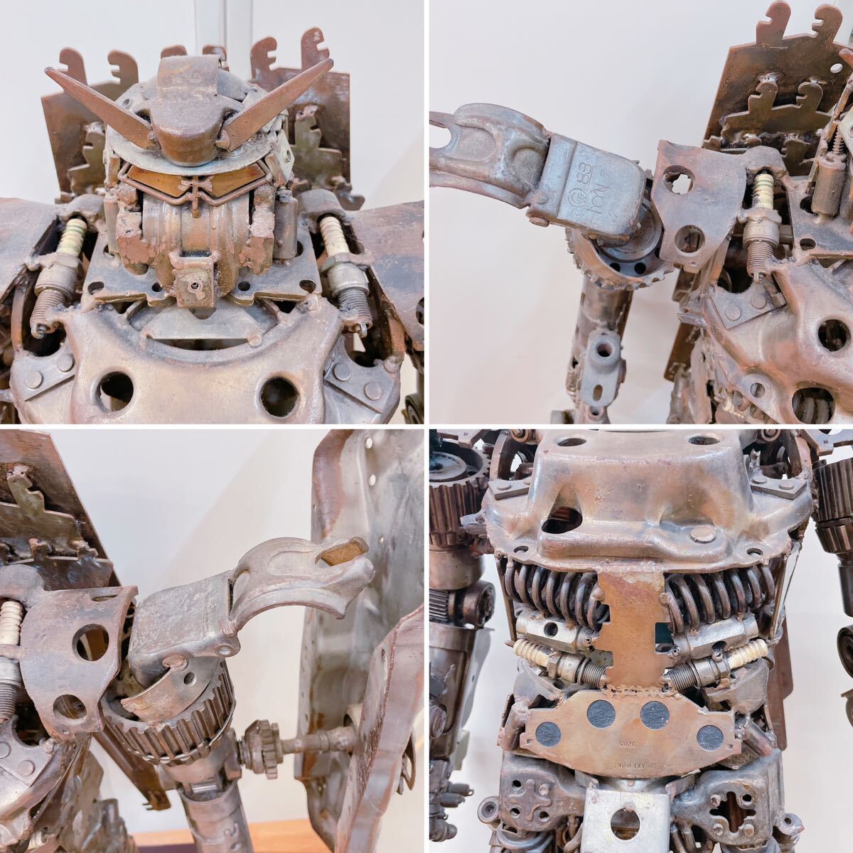 4Ｅ021 ガンダム風ロボット 廃材アート メタルアート バイクパーツ 鉄材 の画像3