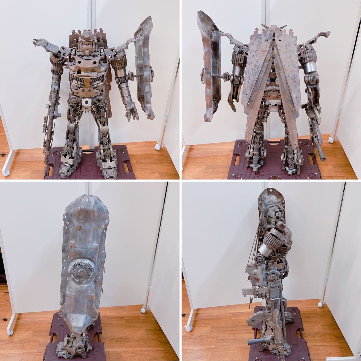4Ｅ021 ガンダム風ロボット 廃材アート メタルアート バイクパーツ 鉄材 の画像2