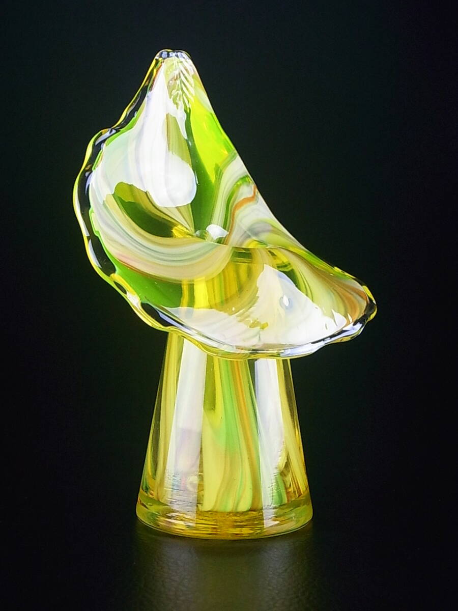 1950年代 イエロー ライムグリーン マルチカラー マーブル模様 花瓶 西洋美術 黄色 緑 レトロ ビンテージ 美品の画像6