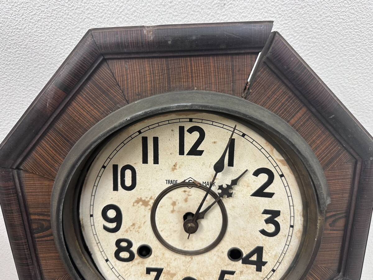 希少 明治時代 高岡時計製? 大型八角尾長 柱時計 掛時計 ゼンマイ振り子式 現状品の画像2