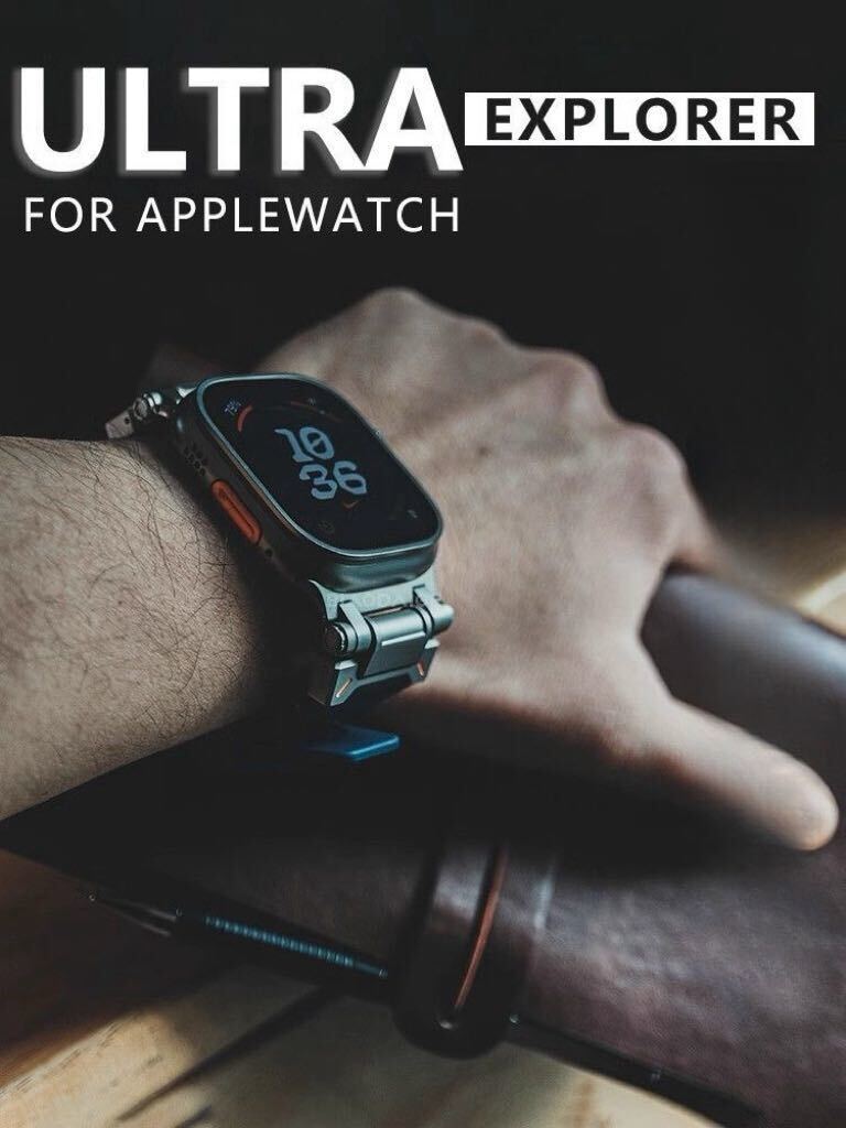 Apple watch アップルウォッチ バンド ベルト シリコーン　高品質316L ステンレス　メカデザイン_画像4