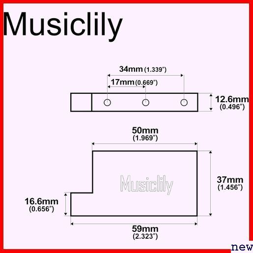 Musiclily Block L-Shaped Brass Fat ター用 Ultraブラス製トレモロブロック 157