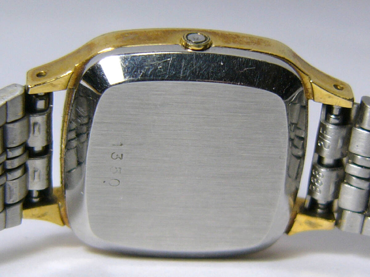稼働品☆オメガ デビル レディースウォッチ クォーツ腕時計 金銀コンビ スクエア 角形 ゴールド×シルバーの画像6