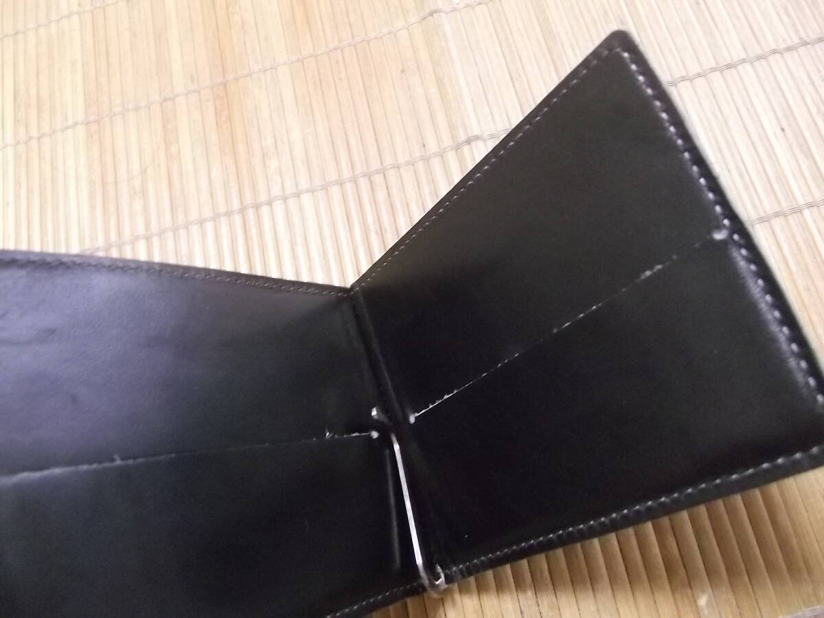 まとめて即決！牛革レザー製 黒 リーガル REGAL製 マネークリップ 財布 二つ折の画像2