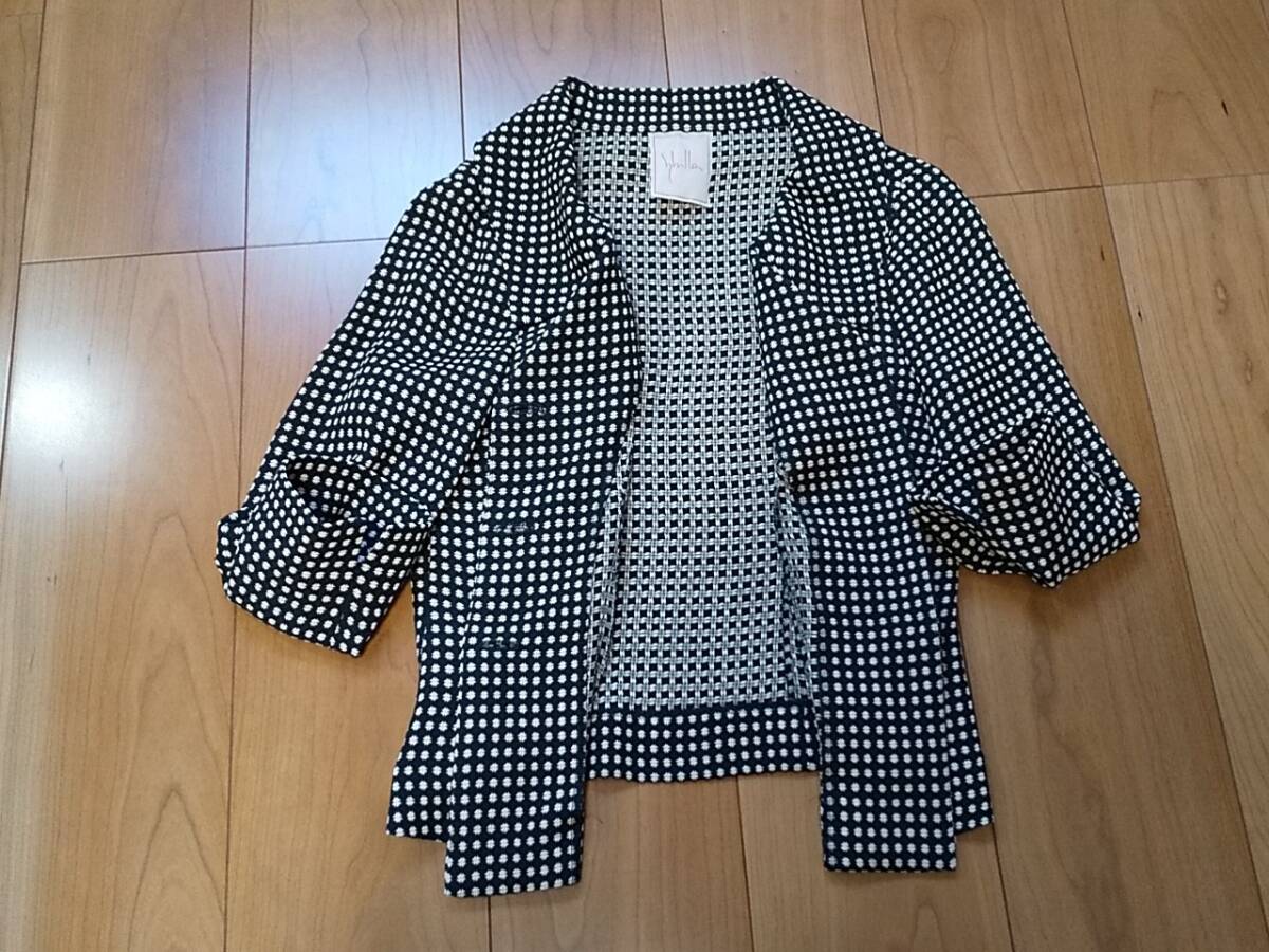 シビラ　Sybilla　セットアップ　ジャケット×ロングスカート　黒×白　ドット柄　Mサイズ　日本製_画像4