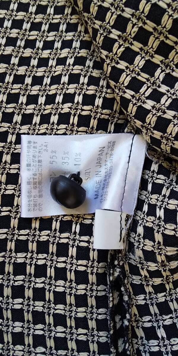 シビラ　Sybilla　セットアップ　ジャケット×ロングスカート　黒×白　ドット柄　Mサイズ　日本製_画像5