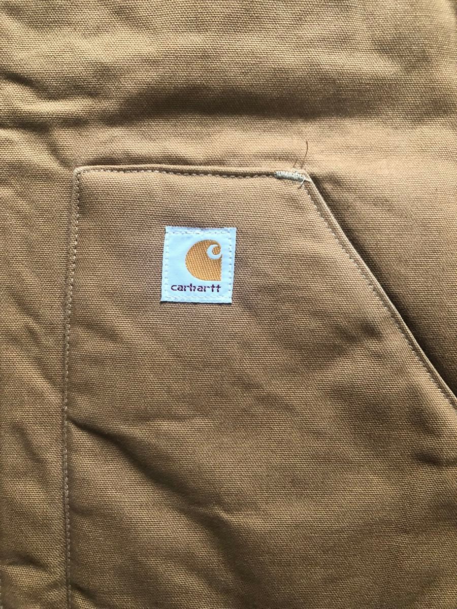 USA製◆Ｌ ベスト Carhartt ダックベスト ブラウン ダック カーハート 中綿 古着 carhartt