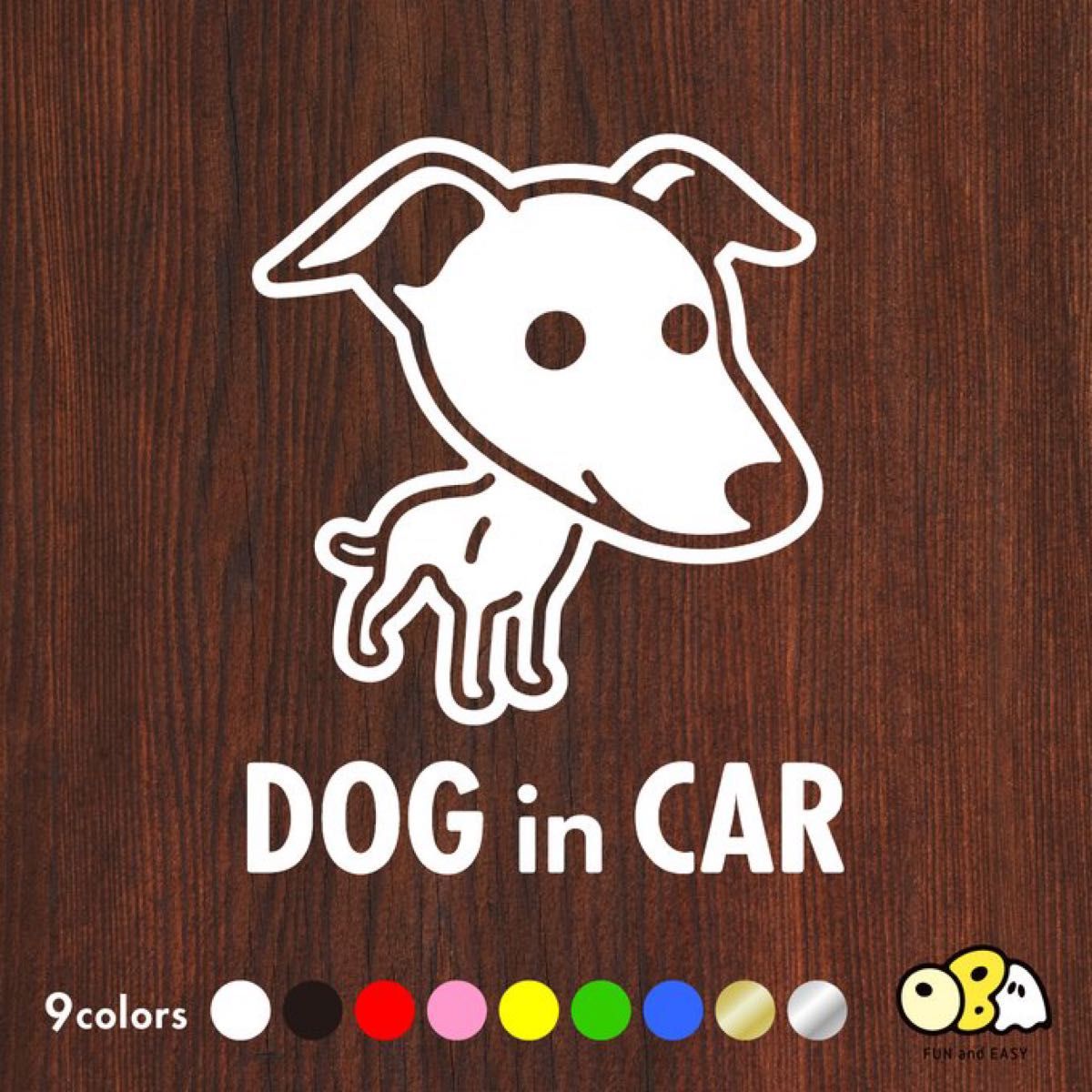 DOG IN CAR/イタリアン・グレーハウンドA カッティングステッカー KIDS in CAR SAFETY DRIVE