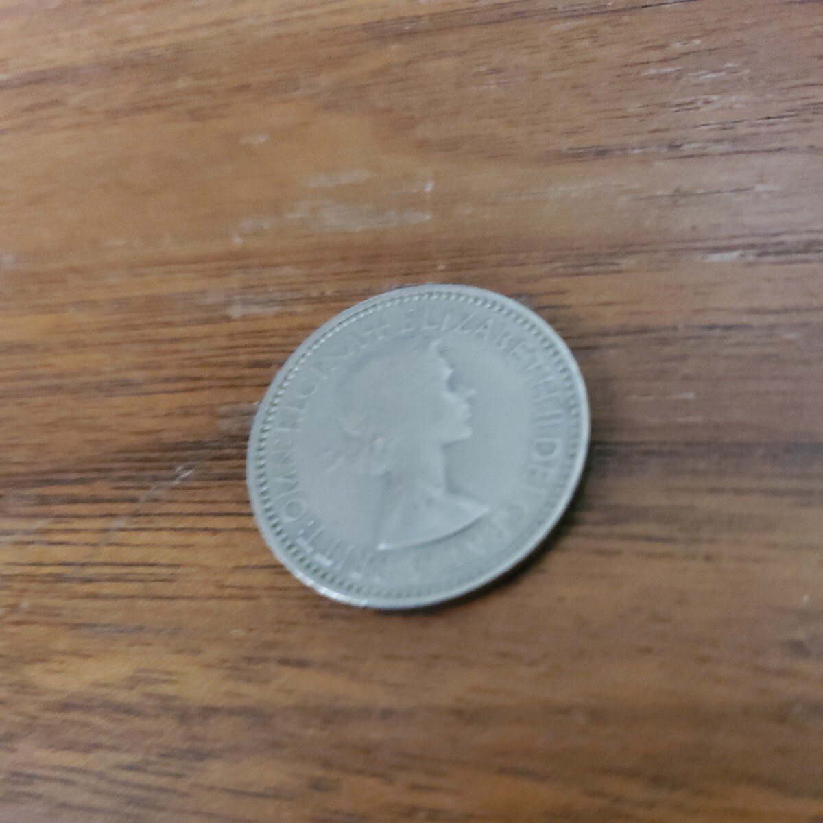 イギリス 1シリング白銅貨 1953 エリザベス2世_画像5