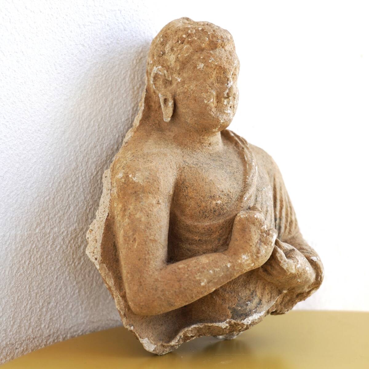 仏教美術 ガンダーラ美術 3～4世紀 ストゥッコ・塑像 釈迦坐像 浮彫 の画像3