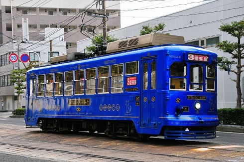 デジ画像２コマ 長崎電気軌道の旧車３００形・３１０号(みなと)の画像1