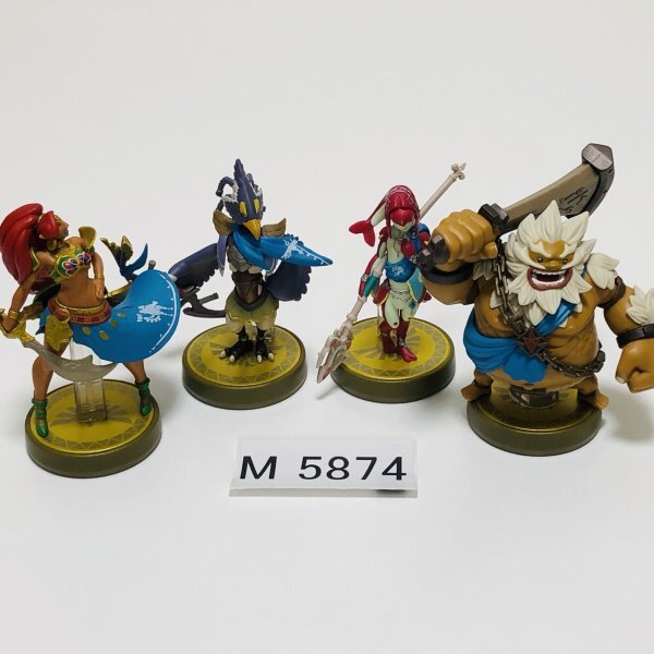 M5874 ●中古 美品 即決●amiibo ウルボザ リーバル ミファー ダルケル 四英傑セット ●アミーボ ゼルダの伝説 四英雄 4英傑 4個 セットの画像1